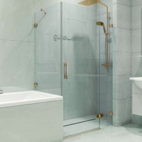 LUX SQUARE GK-003V-2522-CH02 золотой гальванический стекло выбеленное правое открывание двери