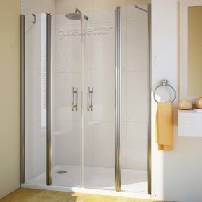 LUX DOOR GK-604-CH02 хром блестящий стекло выбеленное