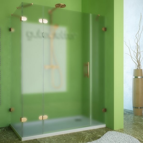 LUX RECTAN GK-004B-CH02 золотой металлик стекло матовое левое открывание двери