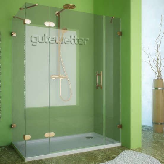 LUX RECTAN GK-004B-CH02 золотой металлик стекло выбеленное левое открывание двери