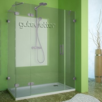 LUX RECTAN GK-004B-CH02 хром матовый стекло выбеленное левое открывание двери