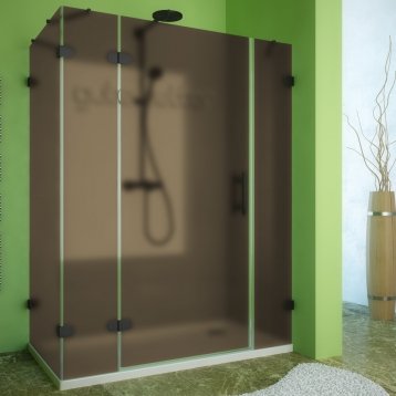 LUX RECTAN GK-004B-CH02 черный матовый стекло бронзовое матовое левое открывание двери