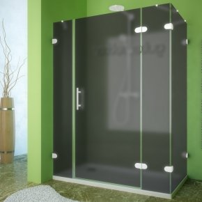 LUX RECTAN GK-004B-CH02 белый матовый стекло графитовое матовое правое открывание двери