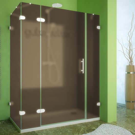 LUX RECTAN GK-004B-CH02 белый матовый стекло бронзовое матовое левое открывание двери