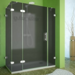 LUX RECTAN GK-004B-CH02 белый матовый стекло графитовое матовое левое открывание двери