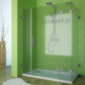 LUX RECTAN GK-004B-CH02 хром матовый стекло матовое правое открывание двери