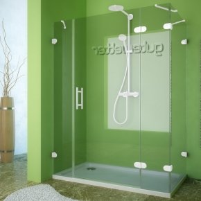LUX RECTAN GK-004B-CH02 белый матовый стекло бесцветное правое открывание двери