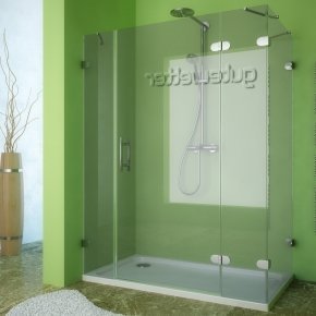 LUX RECTAN GK-004B-CH02 хром блестящий стекло выбеленное правое открывание двери