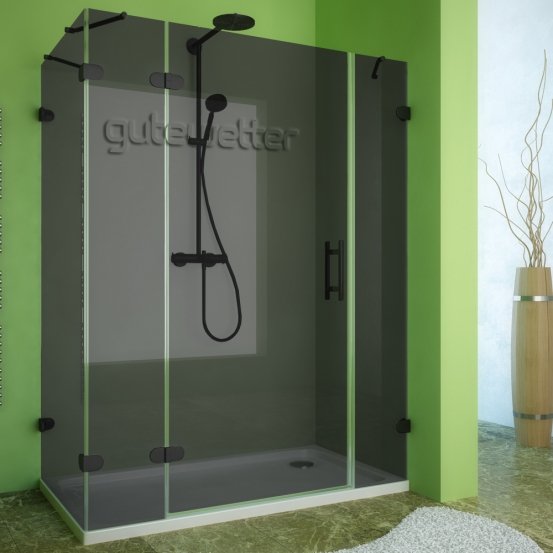 LUX RECTAN GK-004B-CH02 черный матовый стекло графитовое левое открывание двери