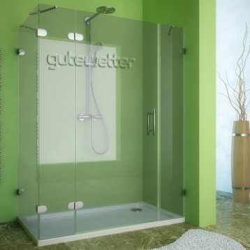LUX RECTAN GK-004B-CH02 хром блестящий стекло выбеленное левое открывание двери