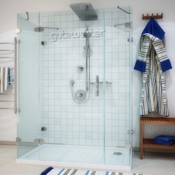 LUX RECTAN GK-005A-CH02 хром блестящий стекло выбеленное левое открывание двери