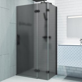 LUX SQUARE GK-883PGS-CH02 черный матовый стекло графитовое матовое правое открывание двери