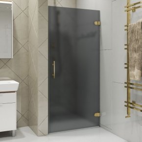 LUX DOOR GK-001-CH02 золотой металлик стекло графитовое матовое правое открывание двери