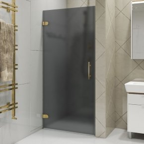 LUX DOOR GK-001-CH02 золотой металлик стекло графитовое матовое левое открывание двери