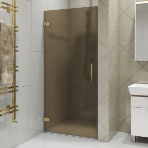 LUX DOOR GK-001-CH02 золотой металлик стекло бронзовое матовое левое открывание двери