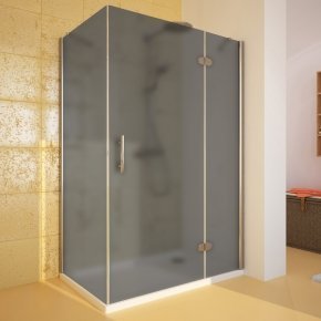 LUX RECTAN GK-103-CH02 хром блестящий стекло графитовое матовое правое открывание двери