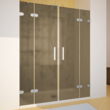 LUX DOOR GK-004-CH02 хром матовый стекло бронзовое матовое