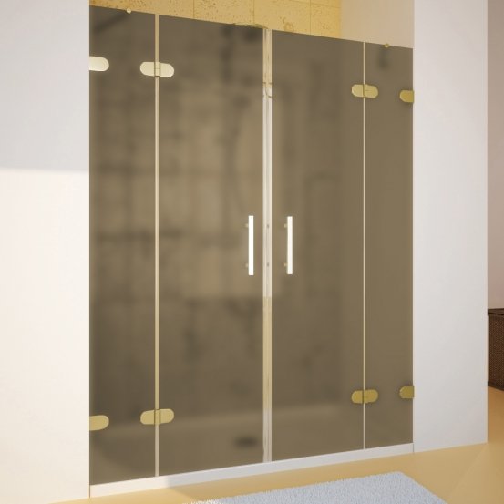 LUX DOOR GK-004-CH02 золотой металлик стекло бронзовое матовое