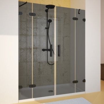 LUX DOOR GK-004-CH02 черный матовый стекло графитовое