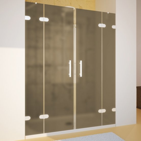 LUX DOOR GK-004-CH02 белый матовый стекло бронзовое матовое
