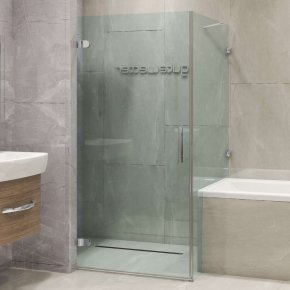 LUX SQUARE GK-002V1-2511-CH02 хром матовый стекло бесцветное левое открывание двери