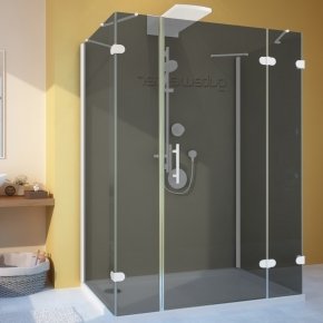 LUX RECTAN GK-105A-CH02 белый матовый стекло графитовое правое открывание двери