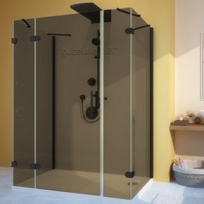 LUX RECTAN GK-105A-CH02 черный матовый стекло бронзовое левое открывание двери