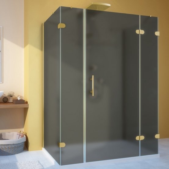 LUX RECTAN GK-105A-CH02 золотой металлик стекло графитовое матовое правое открывание двери