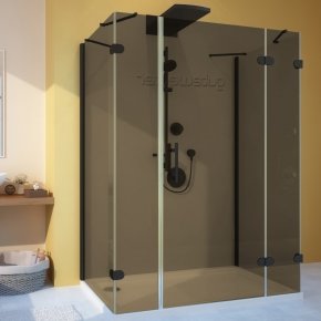 LUX RECTAN GK-105A-CH02 черный матовый стекло бронзовое правое открывание двери