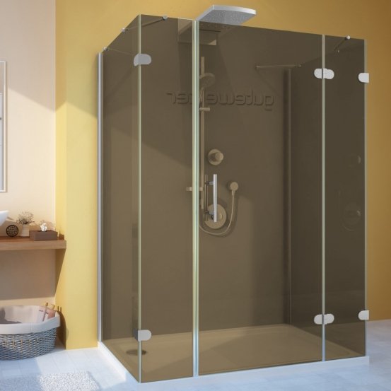 LUX RECTAN GK-105A-CH02 хром матовый стекло бронзовое правое открывание двери