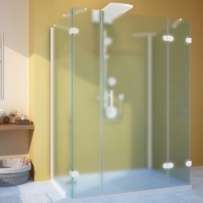 LUX RECTAN GK-105A-CH02 белый матовый стекло матовое правое открывание двери