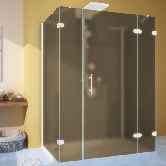 LUX RECTAN GK-105A-CH02 белый матовый стекло бронзовое матовое правое открывание двери
