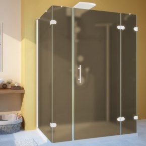 LUX RECTAN GK-105A-CH02 белый матовый стекло бронзовое матовое правое открывание двери