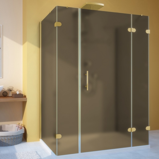 LUX RECTAN GK-105A-CH02 золотой металлик стекло бронзовое матовое правое открывание двери