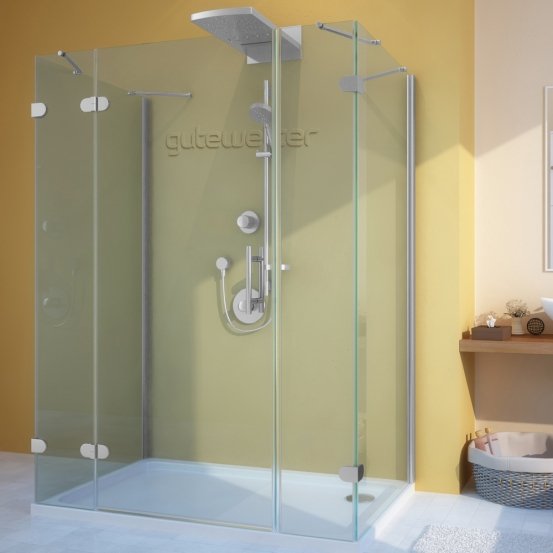 LUX RECTAN GK-105A-CH02 хром матовый стекло выбеленное левое открывание двери