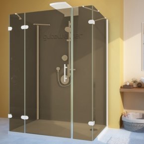 LUX RECTAN GK-105A-CH02 белый матовый стекло бронзовое левое открывание двери