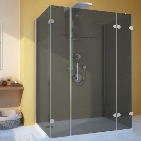 LUX RECTAN GK-105A-CH02 хром матовый стекло графитовое правое открывание двери