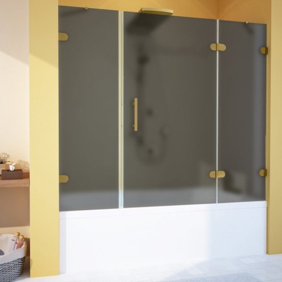 LUX PART GV-003-CH02 золотой гальванический стекло графитовое матовое правое открывание двери