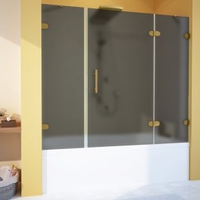LUX PART GV-003-CH02 золотой гальванический стекло графитовое матовое правое открывание двери