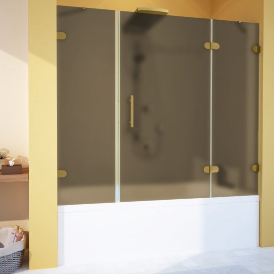 LUX PART GV-003-CH02 золотой гальванический стекло бронзовое матовое правое открывание двери