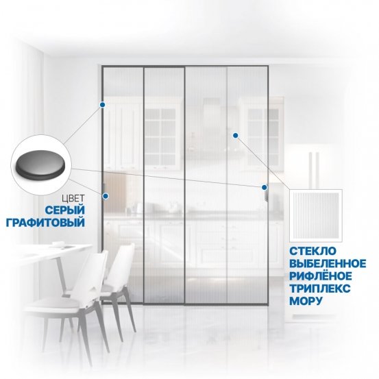 Раздвижная межкомнатная перегородка Soft Glide Door IQ-10.308.6