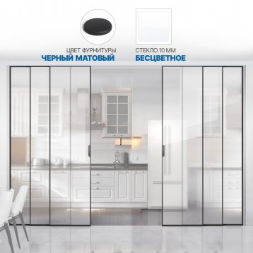 Soft Glide Door IQ-10.308.6 черный матовый стекло бесцветное