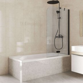 LUX PEARL GV-102APiN черный матовый стекло выбеленное правое открывание двери