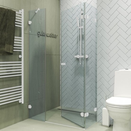 LUX RECTAN GK-003AiN белый матовый стекло выбеленное правое открывание двери