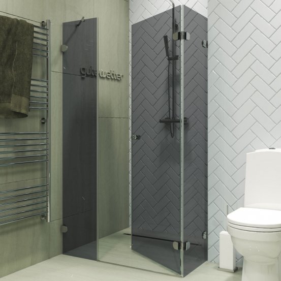 LUX RECTAN GK-003AiN хром блестящий стекло графитовое правое открывание двери