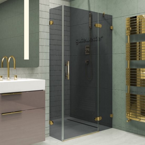 LUX RECTAN GK-003GC-2522-CH02 золотой металлик стекло графитовое правое открывание двери