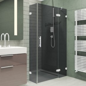 LUX RECTAN GK-003GC-2522-CH02 белый матовый стекло графитовое правое открывание двери