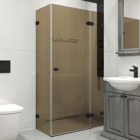 LUX RECTAN GK-003GA-2522 черный матовый стекло бронзовое правое открывание двери