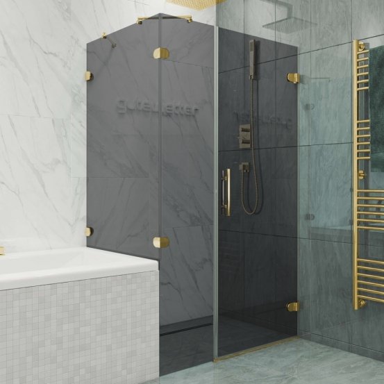 LUX RECTAN GK-003AV-CH02 золотой металлик стекло графитовое правое открывание двери