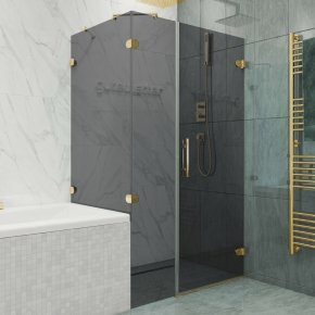 LUX RECTAN GK-003AV-CH02 золотой металлик стекло графитовое правое открывание двери